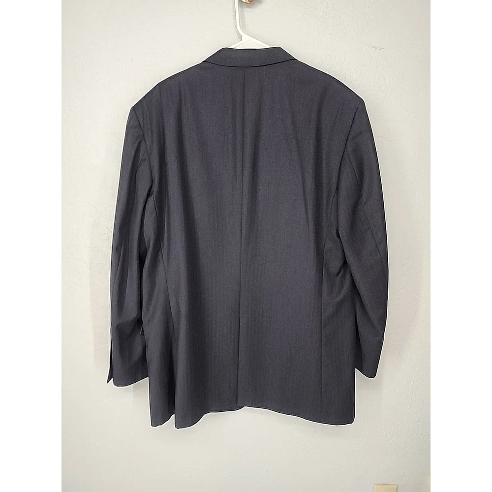 Jos‎ A. Bank Size 46L | Navy Blue Wool Herringbone Sport Coat Blazer Jacket